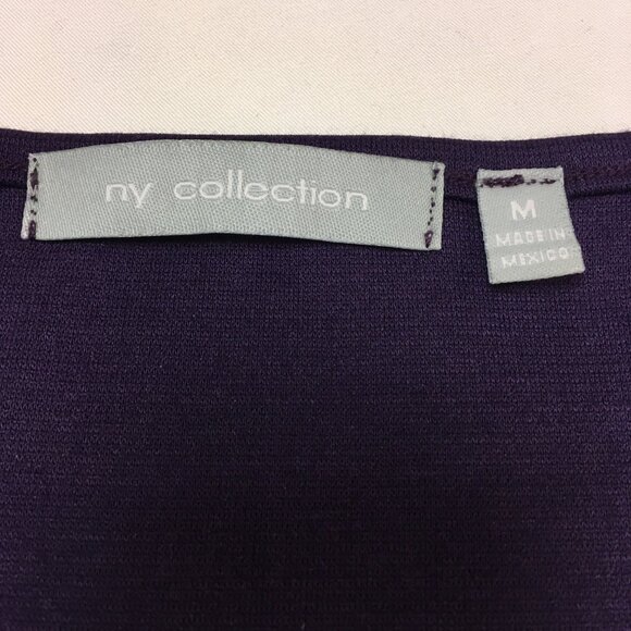 NY Collection Size M Purple Fit And Flare Dress with Ruched Half Sleeve - Picture 6 of 10